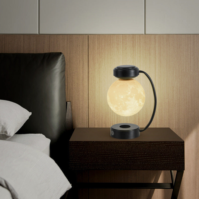 3D LED Levitating Moon Lamp: Wireless, Rotating Night Light for Home and Office Decor