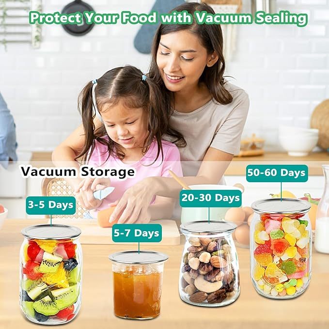 Electric Mason Jar Vacuum Sealer -With LED Countdown Display