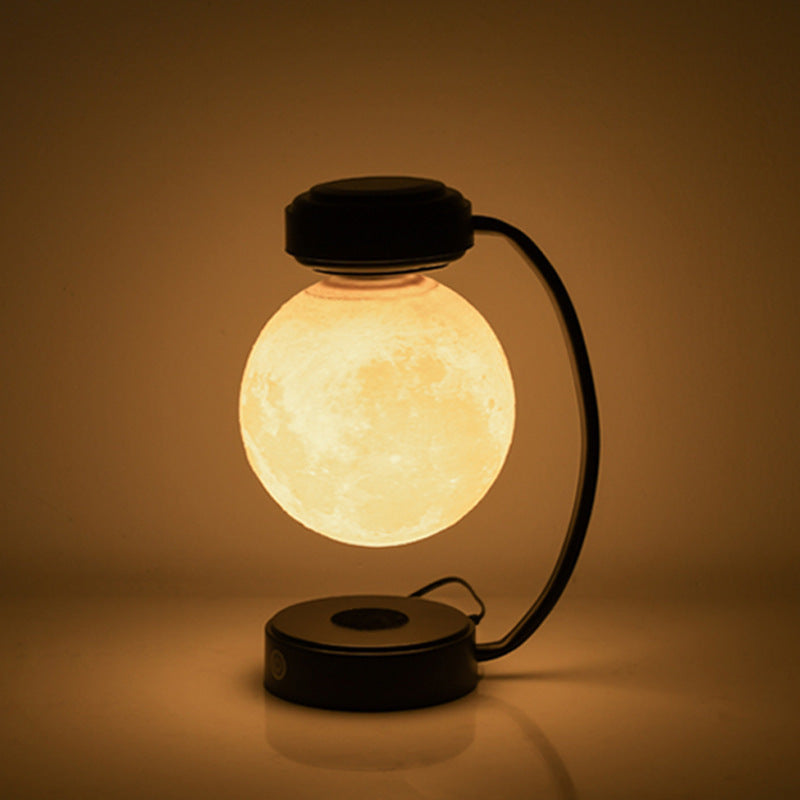 3D LED Levitating Moon Lamp: Wireless, Rotating Night Light for Home and Office Decor