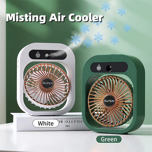 USB Rechargeable Portable Misting Fan and Air Cooler with Humidifier