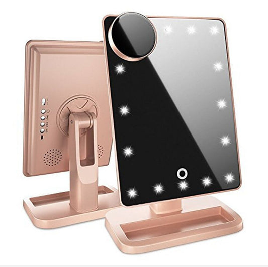 20 LED Touch Screen Makeup Mirror with Bluetooth Music Speaker