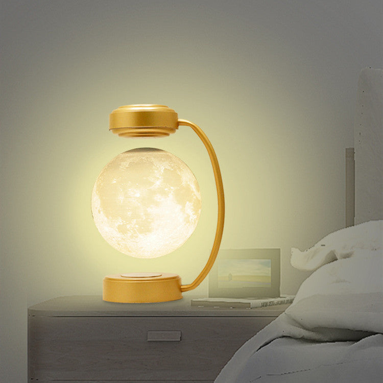 3D LED Levitating Moon Lamp: Wireless, Rotating Night Light for Home and Office Decor