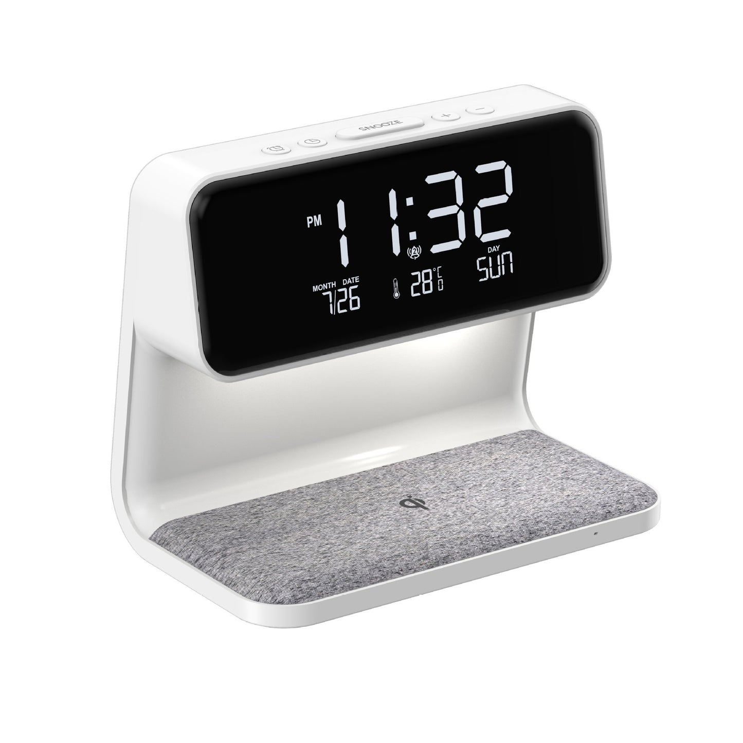 Creative 3-in-1 Bedside Lamp with Wireless Charging and LCD Alarm Clock