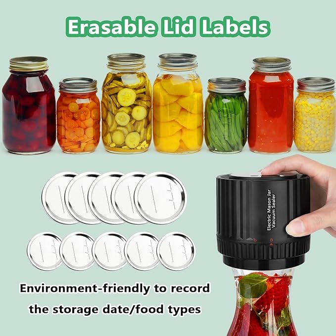 Electric Mason Jar Vacuum Sealer -With LED Countdown Display